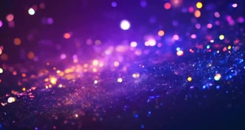 Dynamic Purple Blue Glitter Particles Bokeh Loop