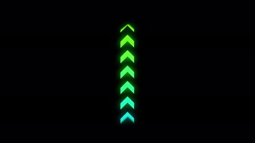 Upward Scrolling Neon Arrows Motion Background