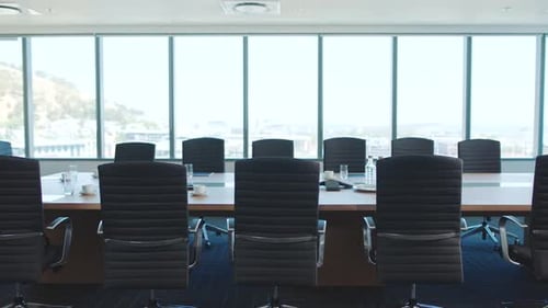 Business meeting room, office space interior or corporate workplace design for marketing