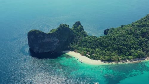 Aerial view of helicopter island