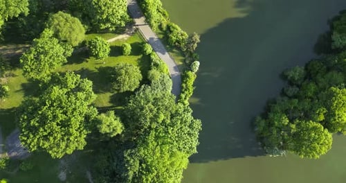 Top-down aerial shot of Central Park, Manhattan, New York, USA