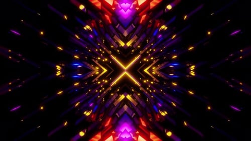Neon Bright Vj Loop Animation For Party Or Music Background 4K