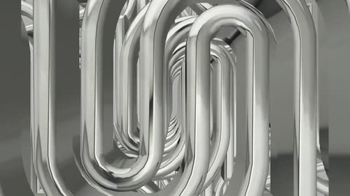 Hintergrund mit einem Tunnel aus silbernen Figuren, Formen, Exklusivität, Reflexion, 3D-Render