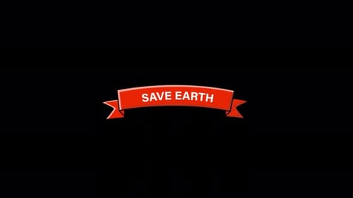 Animated Save Earth Flat Design Ribbon Banner