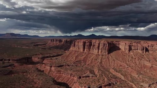 Breathtaking Aerial View of Stunning Majestic Canyon Beneath a Dramatic and Beautiful Sky