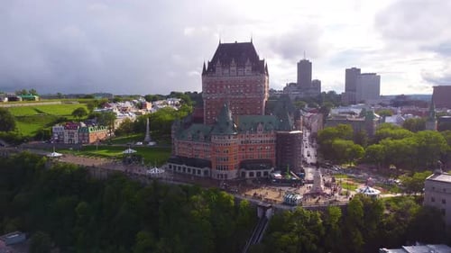 Quebec City and Chateau Frontenac from Above