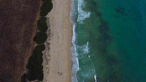 Scenic seaside island Sardinia in Italy. Bird view aerial drone air view flight above a natural tour