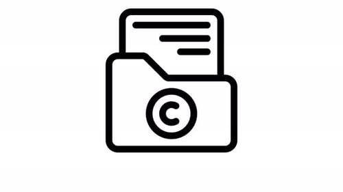 Animated Copyright Folder Document Flat Design Icon
