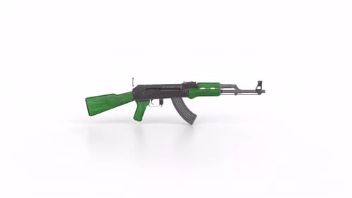Ak47 Assault Rifle 3d object rotating loop