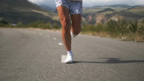 Close Up of Runner Legs Showing Power and Endurance