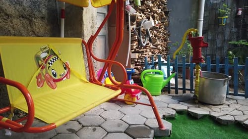 Yellow Outdoor Swing for Kids