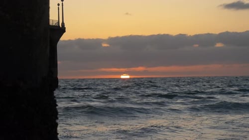 La Beach At Sunset Tracking Shot