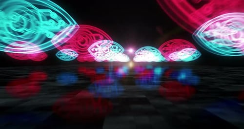 Cyber eye espionage big brother and hacking symbols loop cyber concept