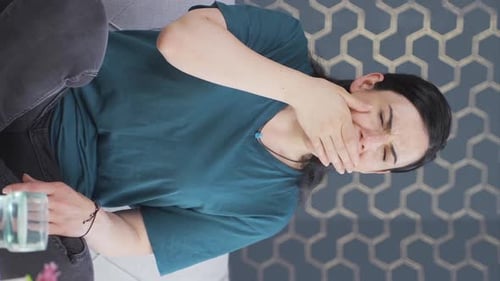 Woman Experiencing Pain and Discomfort in Her Body