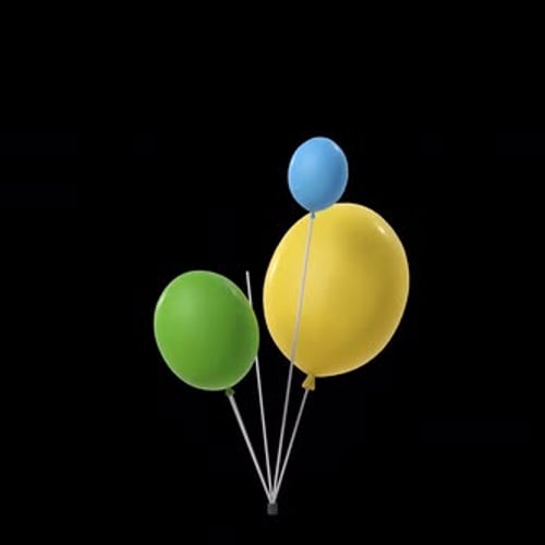 Colorful Balloons Inflate and Float Animation