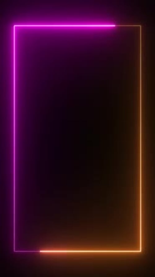 Vertical Pink And Golden Neon Frame Loop V18