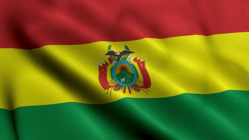 Animated Bolivian Flag Waving Seamless Loop