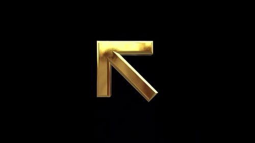 Goldenes Symbol mit Pfeil nach außen