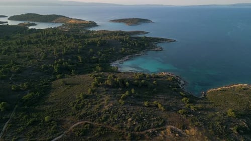 Aerial View of Scenic Coastline with Turquoise Water
