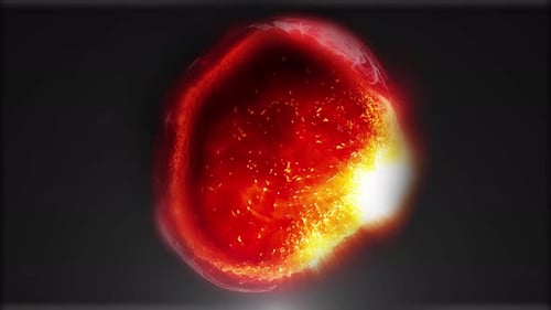 Pulsating Fiery Energy Orb Abstract Background