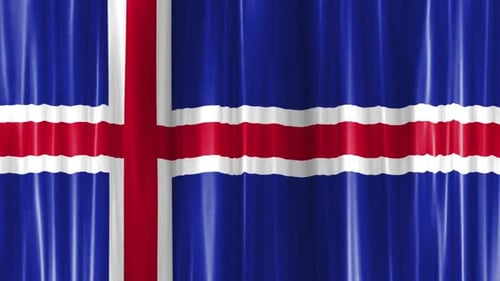 Realistic Waving Iceland Flag Loop Animation