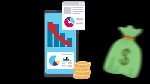Infographic Of Financial Recovery In Smartphone Alpha Channel