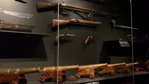 Visitors walking around the museum and magnificent historical antiques