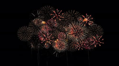 Grand Festive Fireworks Display on Black Background