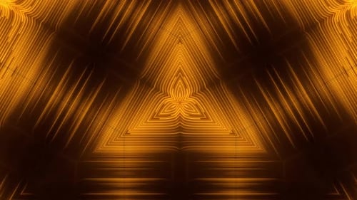 Abstract Glowing Geometric Kaleidoscopic Line Animation