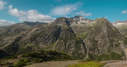 Dramatic Mountain Landscape under Blue Sky