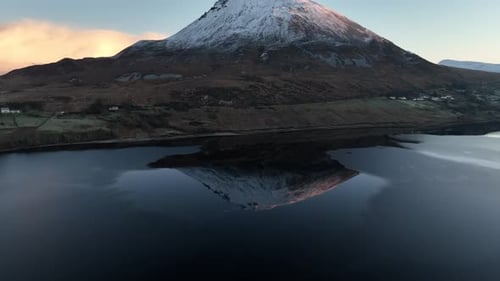 Aerial View of Mount Errigal, the Highest Mountain in Donegal - Ireland