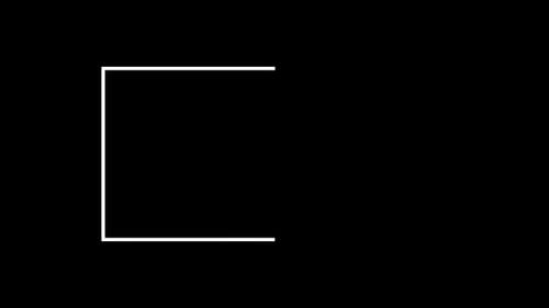 Coleção Aspect: contorno branco, animação do terço inferior do contorno sobre uma forma quadrada