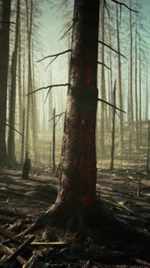 Dense Forest With Tall Trees