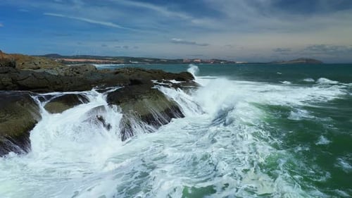 Large Ocean Beautiful Wave Extreme Wave Crushing Coast Big Ocean Beautiful Wave Amazing Wave Force
