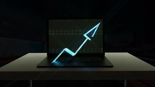4K Arrow Up Statistical Analysis Animated Video