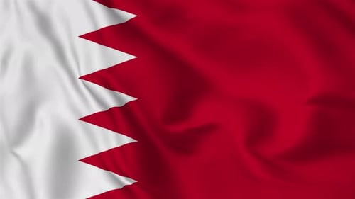 Realistic Bahrain National Flag Waving Loop
