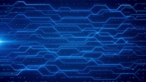 Circuit Board Copy Space Dark Animation Computer Data Technology Artificial Intelligence Background