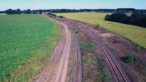 Eisenbahn zwischen Feldern