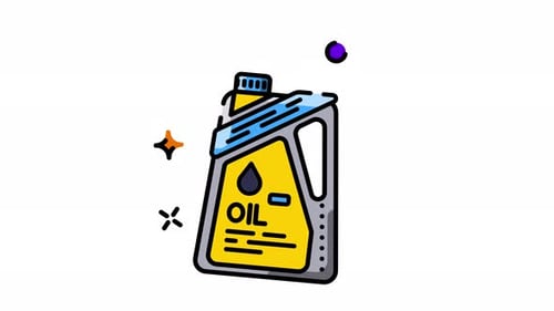 Animated Motor Oil Bottle Illustration