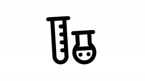Animated Minimalist Science Lab Beakers and Test Tube Icons