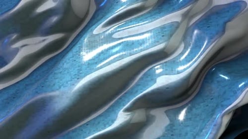 Shimmering Liquid Metal Waves Abstract Motion Background