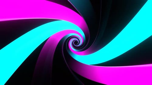 Cyan And Pink Neon Spirals Background Vj Loop In 4K
