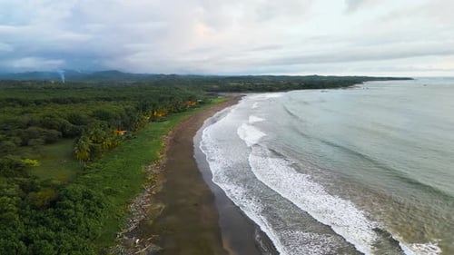 Beach Town At Sunset