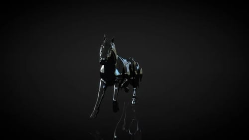 Abstract Segmented Metallic Horse Galloping Animation