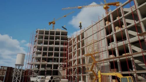 Construction Site Works Of New Skyscrapers