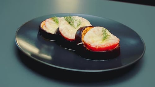 Baked Eggplant with Tomato and Cheese