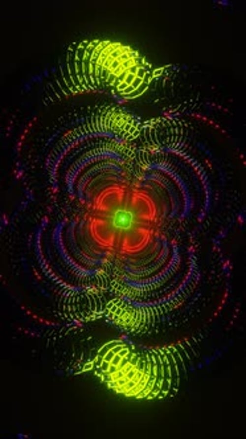 Vertical Video Dynamic VJ Loop with Abstract Neon Hues Pulsating