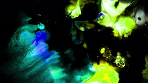 Abstract Ink Flowing on Black Background