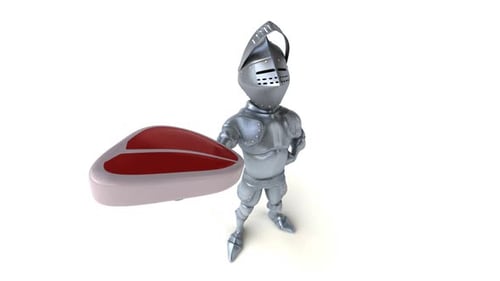Fun 3D cartoon knight with alpha channel