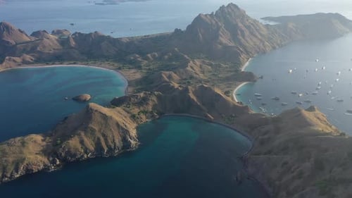 Aerial view of Padar island, Komodo National Park, Indonesia